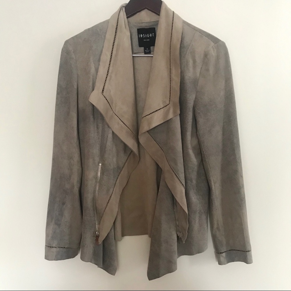 ‼️Insight tan/ black distressed suede Jacket‼️